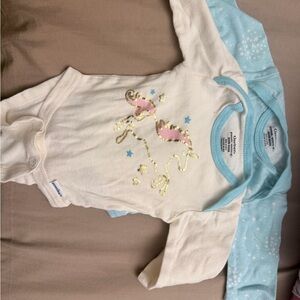 Carter's Blue Floral Newborn Onesie